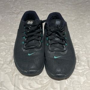 Nike metcon black & aqua custom made women’ sz 10 men sz 8.5 sneaker athletic